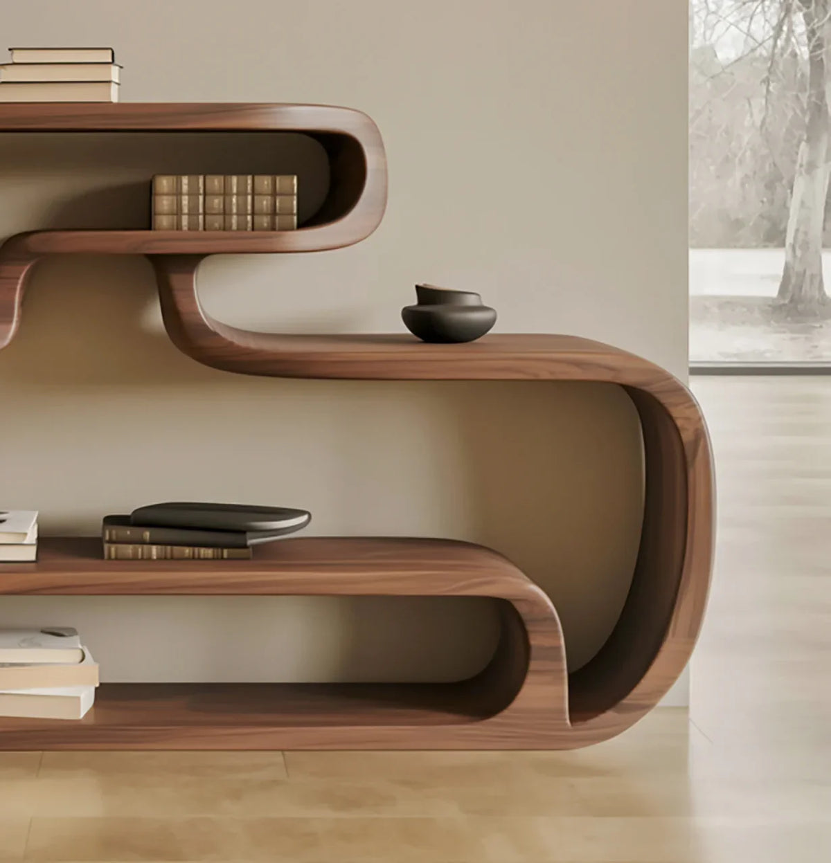 Modern Room Divider Bookshelf – Open Shelving for Living Room