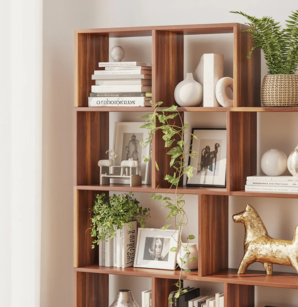 Handcrafted Wooden Bookshelf – Solid Wood Storage & Display Shelf