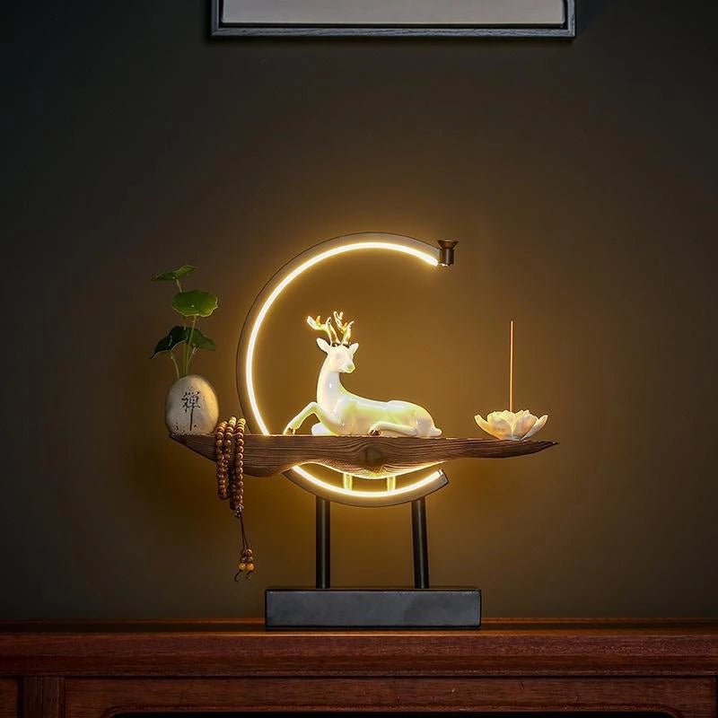 Deluxe Deer Incense Burner Lamp