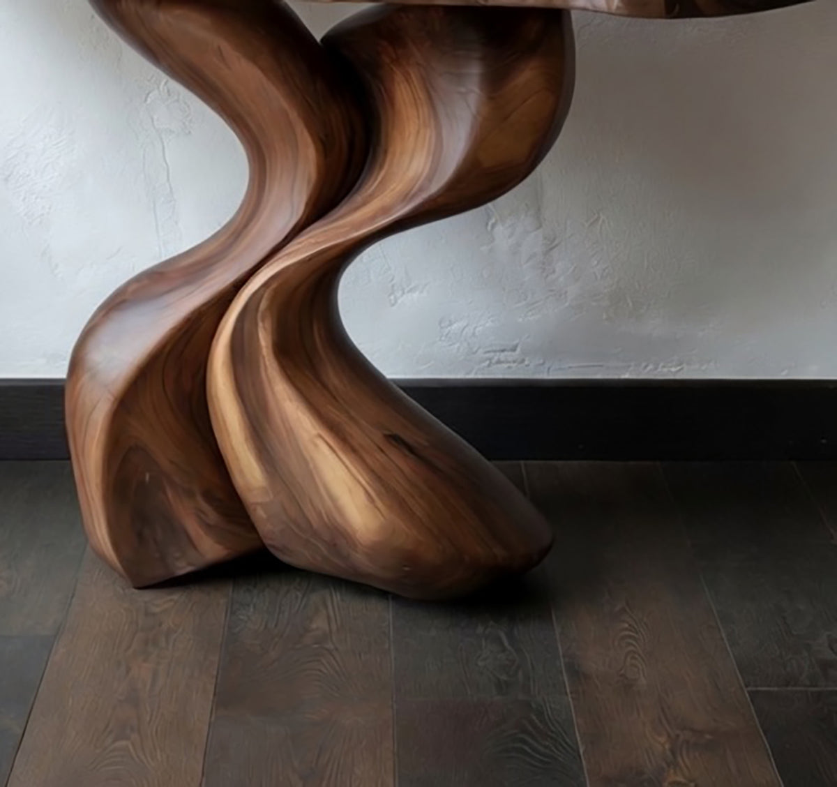 Console Table Unique Art Solid Wood Handmade Narrow Wood