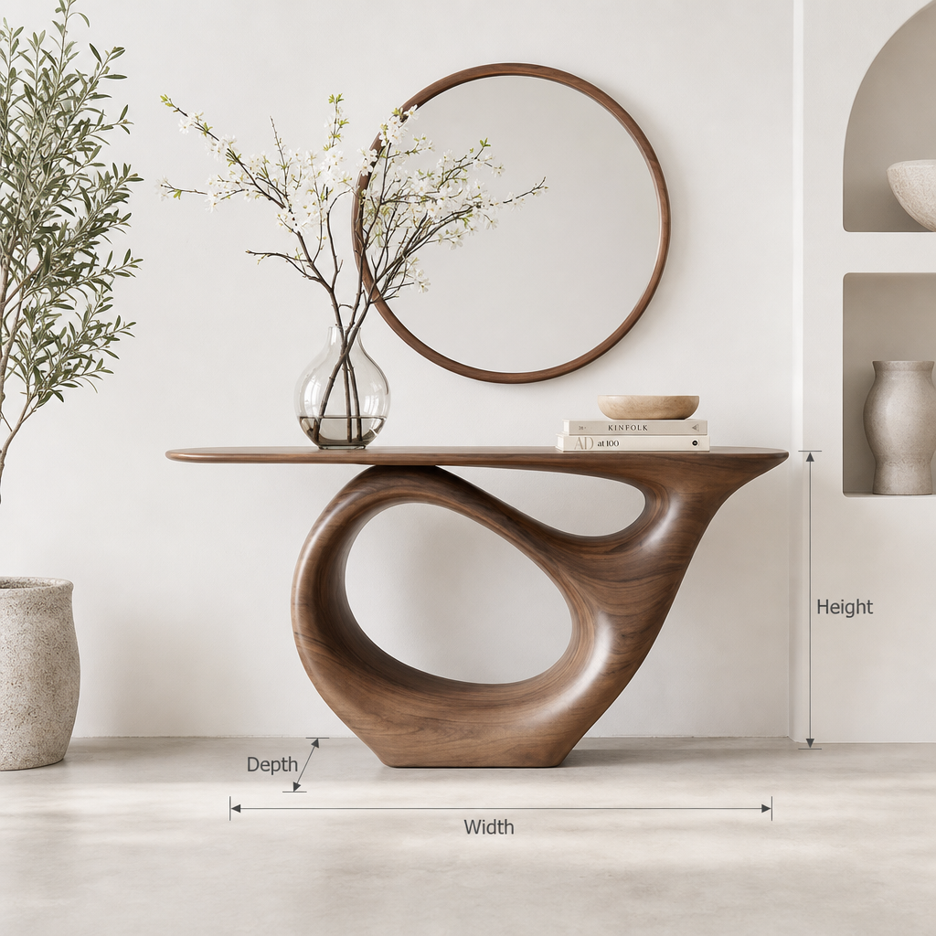 Console Table Handmade – Natural Solid Wood Live Edge Entry Table Furniture