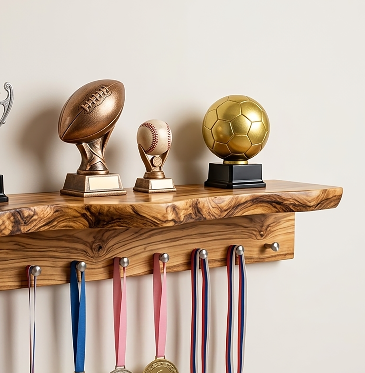 Artistic wooden coat rack with branch style for entryway storage