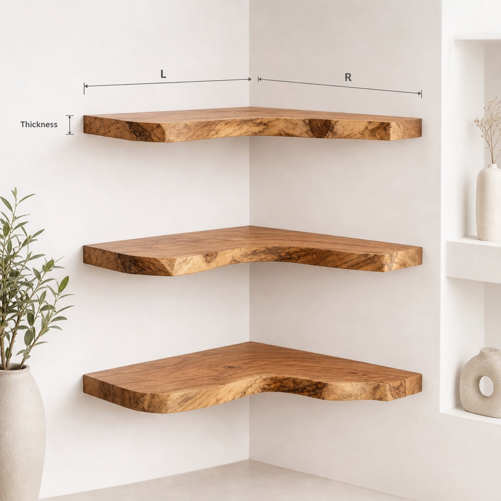 Custom Rustic Wooden Corner Shelves For Every Room
