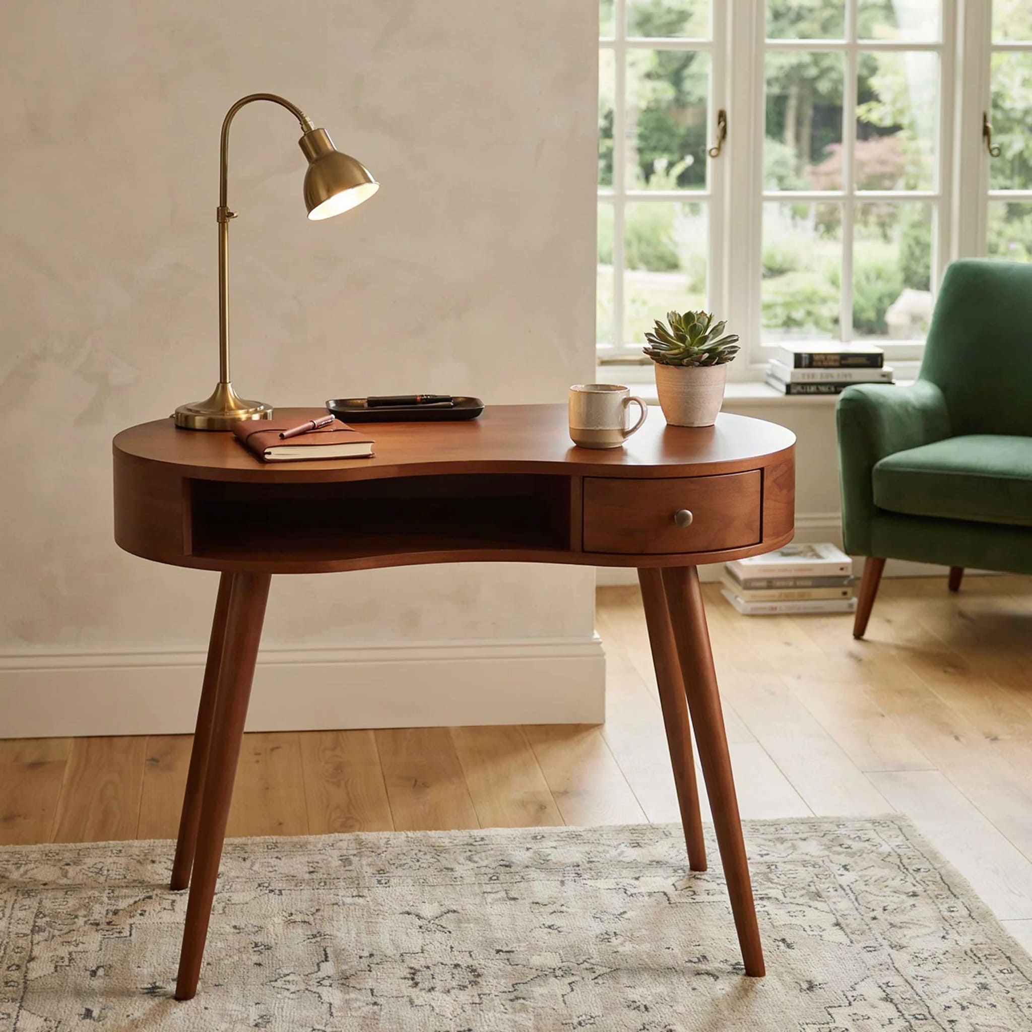 Handcrafted Live Edge Wood Window Desk – Grand Natural Edge Console