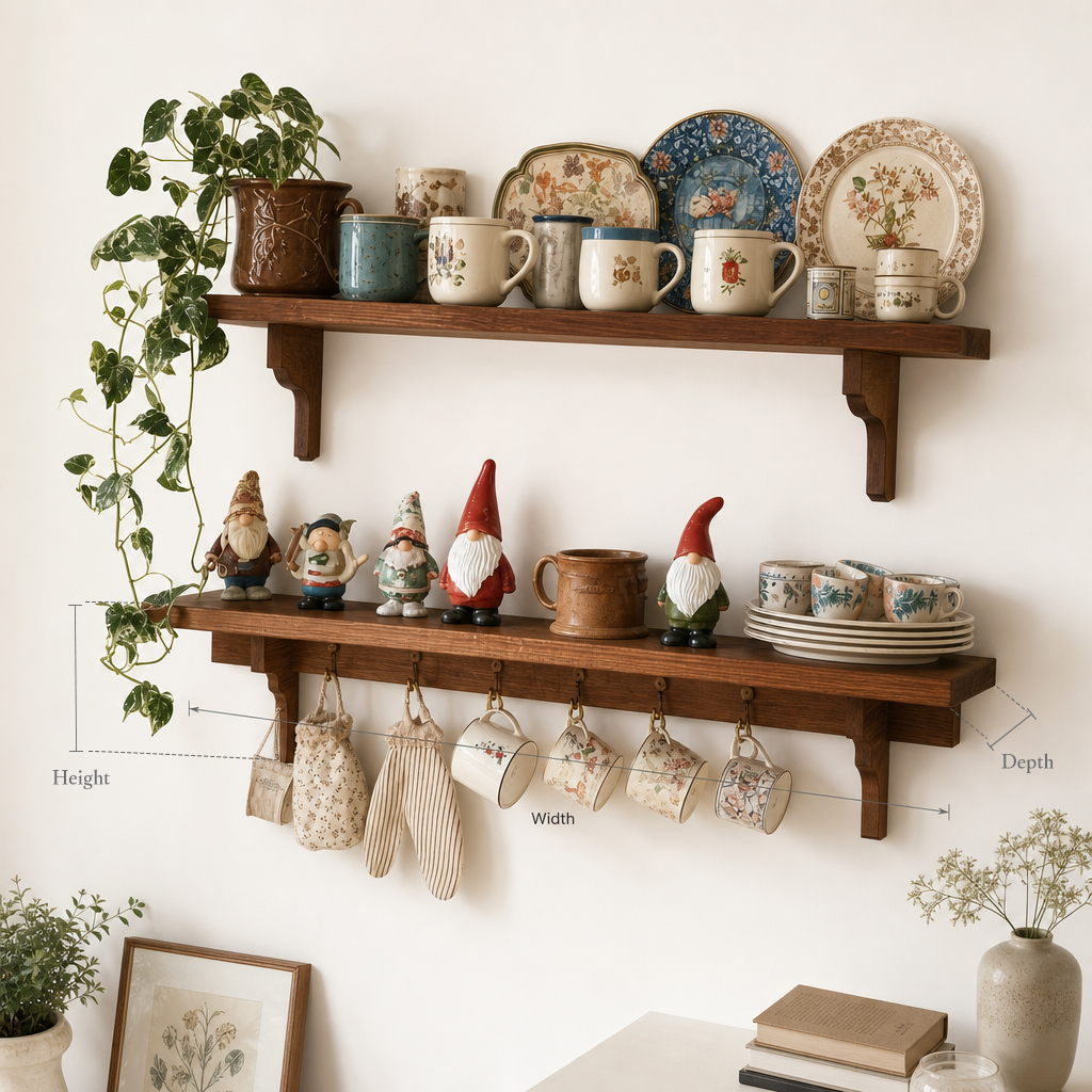 Elegant Live Edge Floating Shelf – Farmhouse Wood for Bedroom, Nursery, and Kitchen
