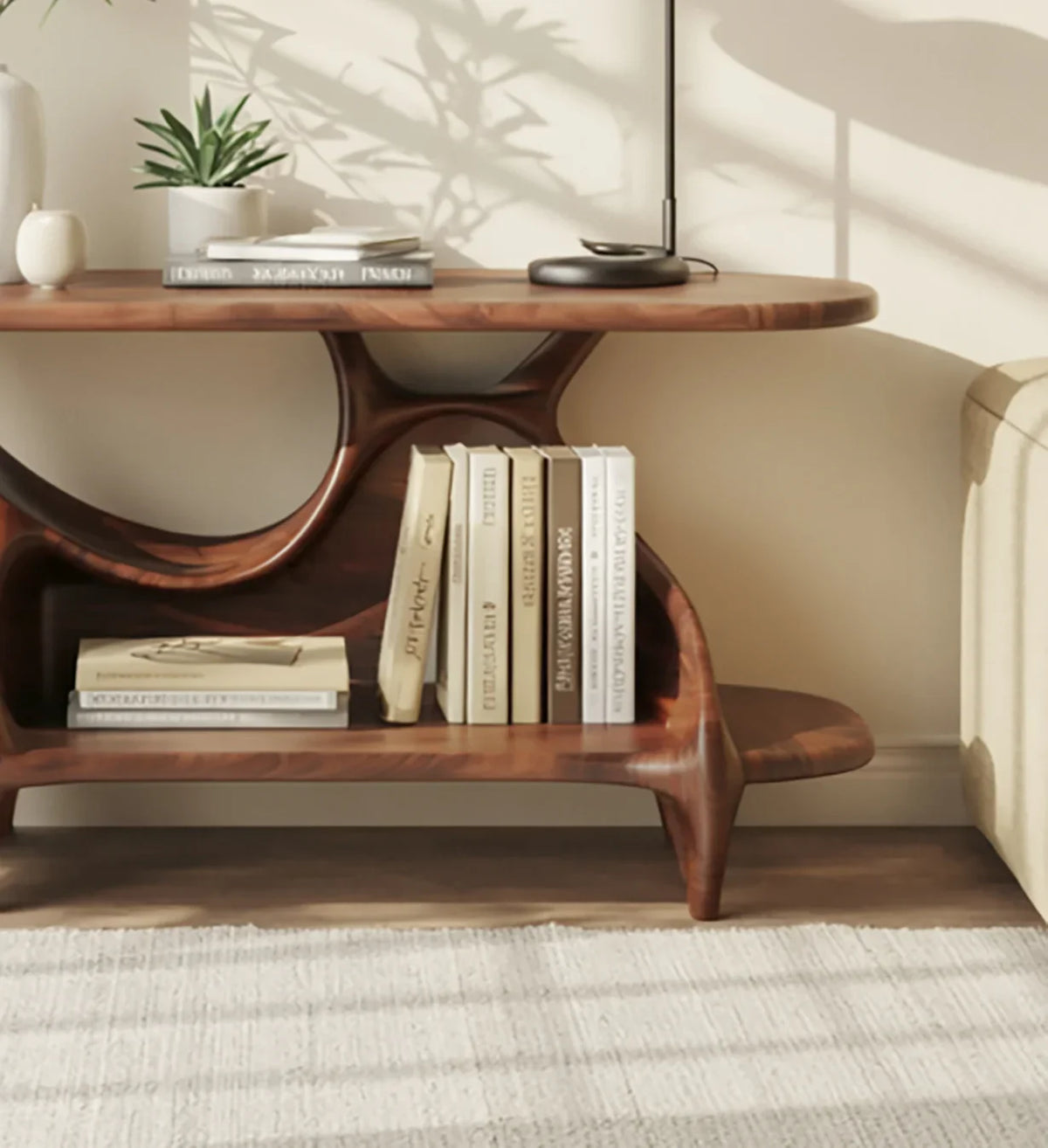 Simple wood shelf for books and decor display
