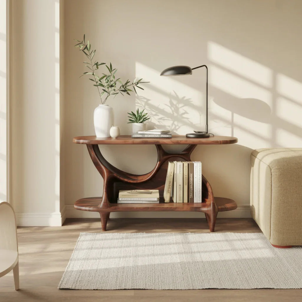 Minimalist shelf for reading nook storage