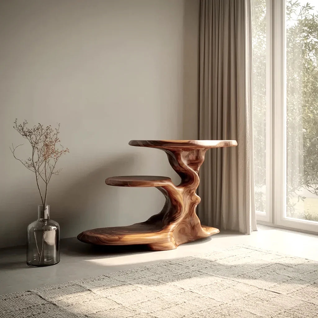Reading nook console table with built in book storage