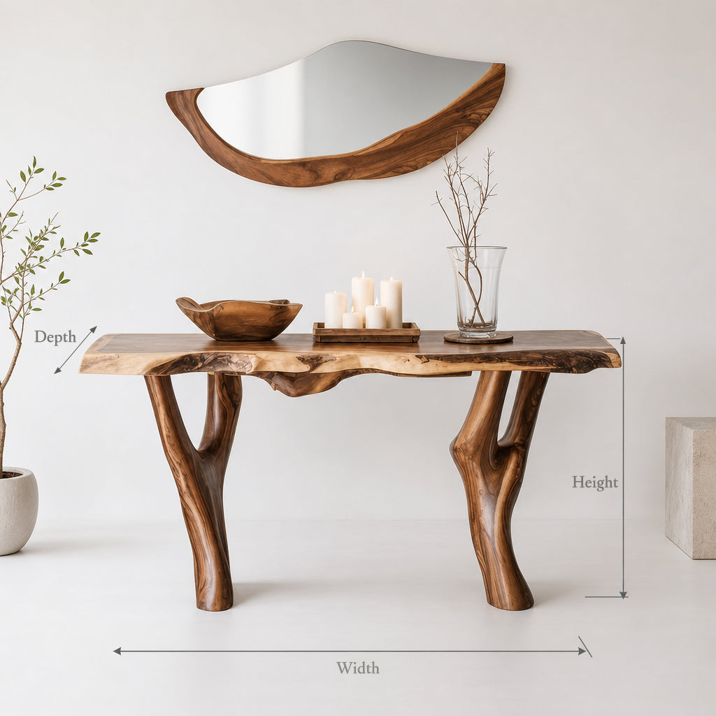 Entrway Root Console Table – Handcrafted Solid Wood Masterpiece