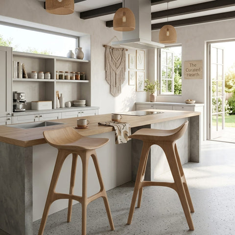 Organic bar stool in premium solid wood