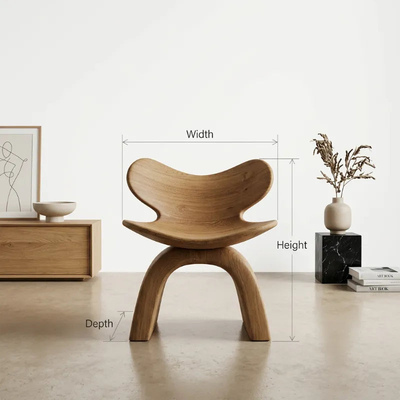 Ergonomic Live Edge Wood Shower Stool – Natural Modern Bathroom Chair