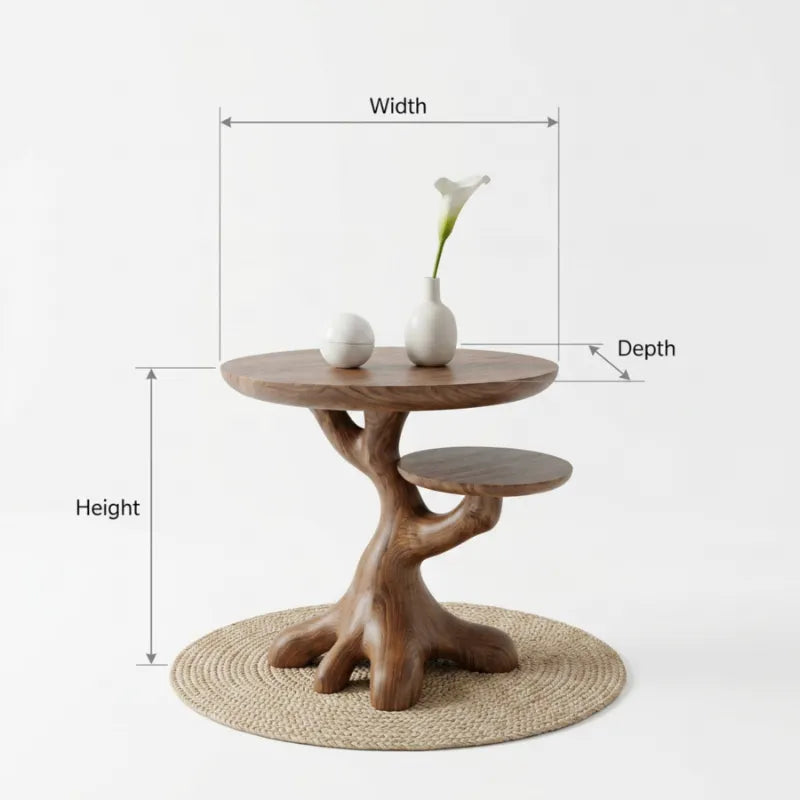 Farmhouse Solid Wood End Table For Living Room Holiday Wall Decor