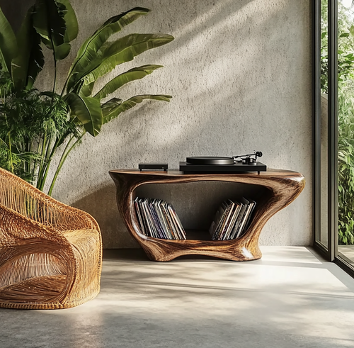 Farmhouse Style Record Stand For Entryway Design