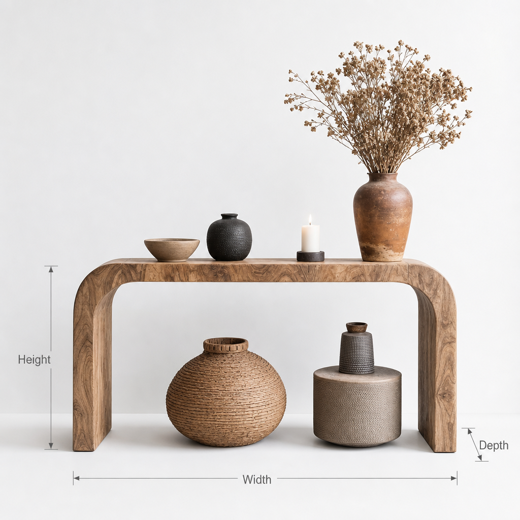Farmhouse Wooden Console Table – Rustic Reclaimed Entryway Table
