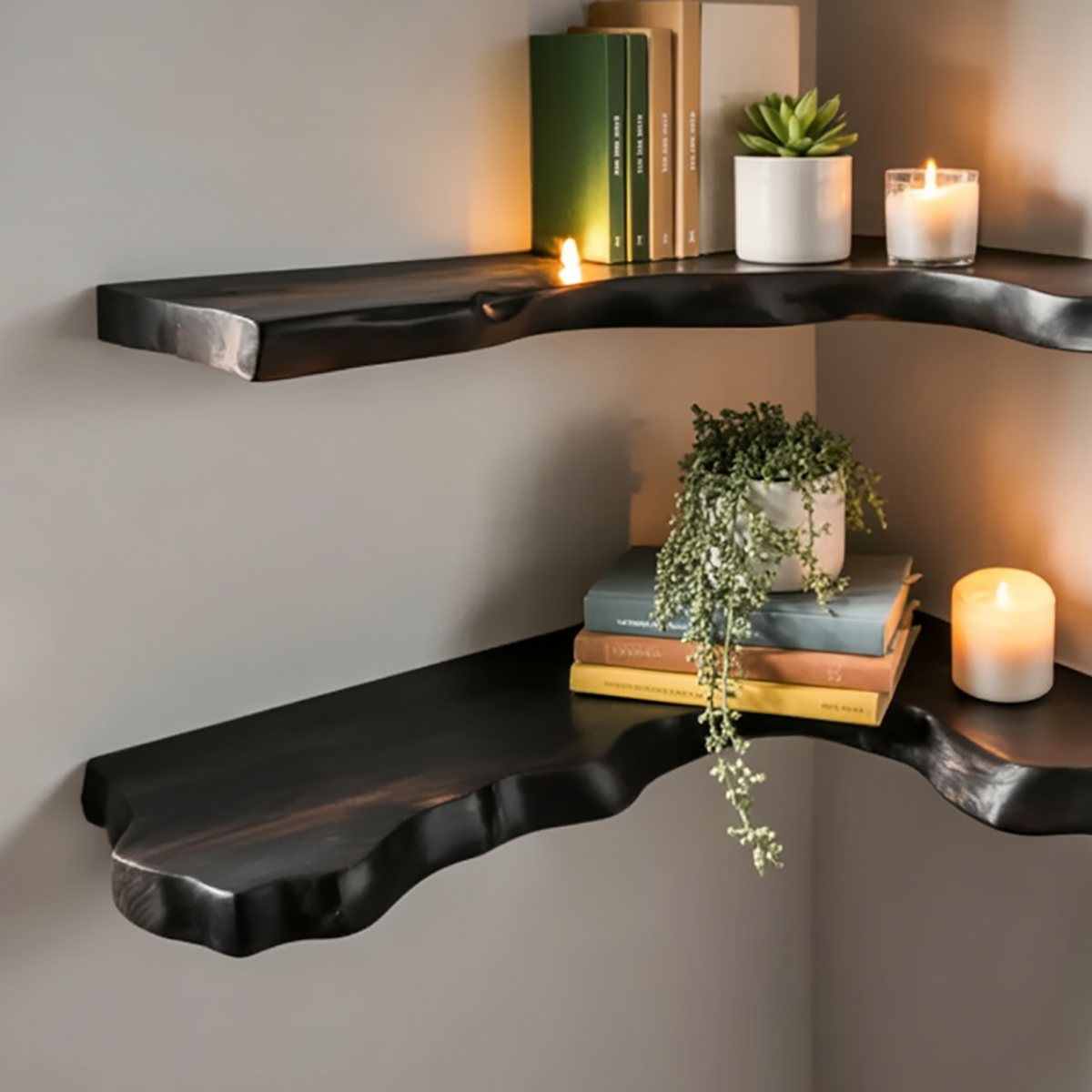 Handcrafted solid wood table for living room with organic style