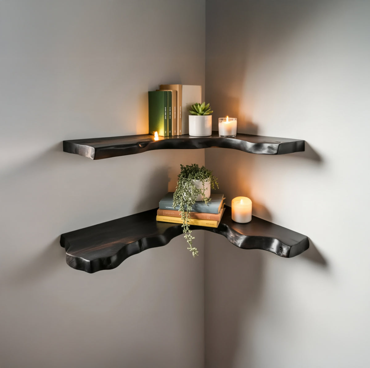 Solid wood coffee table with handcrafted organic live edge design