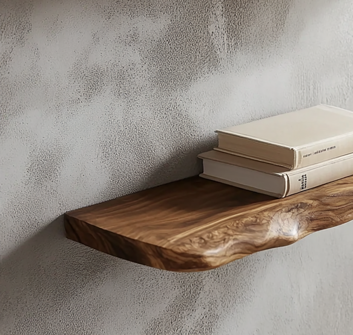 Rustic wood floating shelves for living room decor