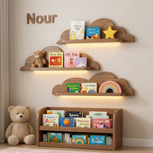 Handcrafted Live Edge Floating Shelf for Nursery – Natural Solid Wood Decor for Kids' Rooms & Playrooms