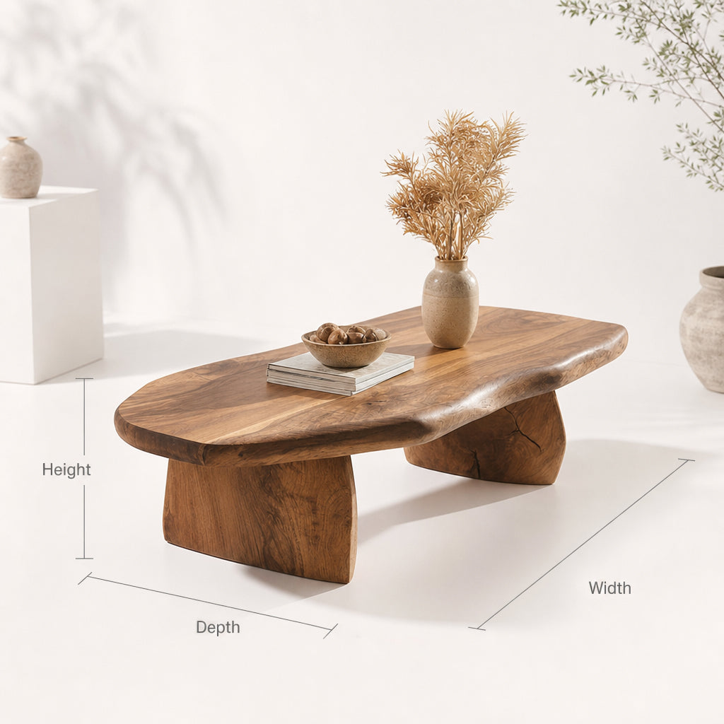 Functional Vintage Natural Wood Coffee Table For Stylish Living Rooms