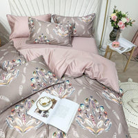 Pink Feather Duvet Cover Set