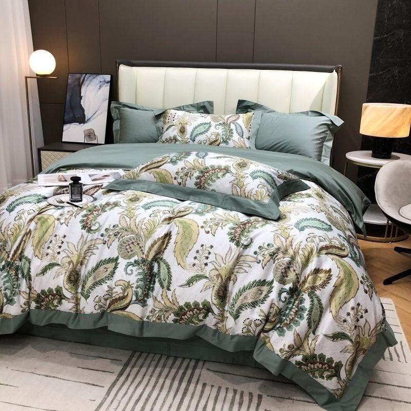 Unique Sage Queen Duvet Cover Set