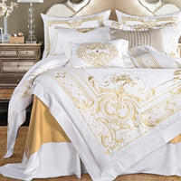 Deluxe White and Gold Duvet Cover Set