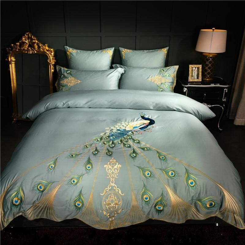 Peacock Teal Duvet Cover Set