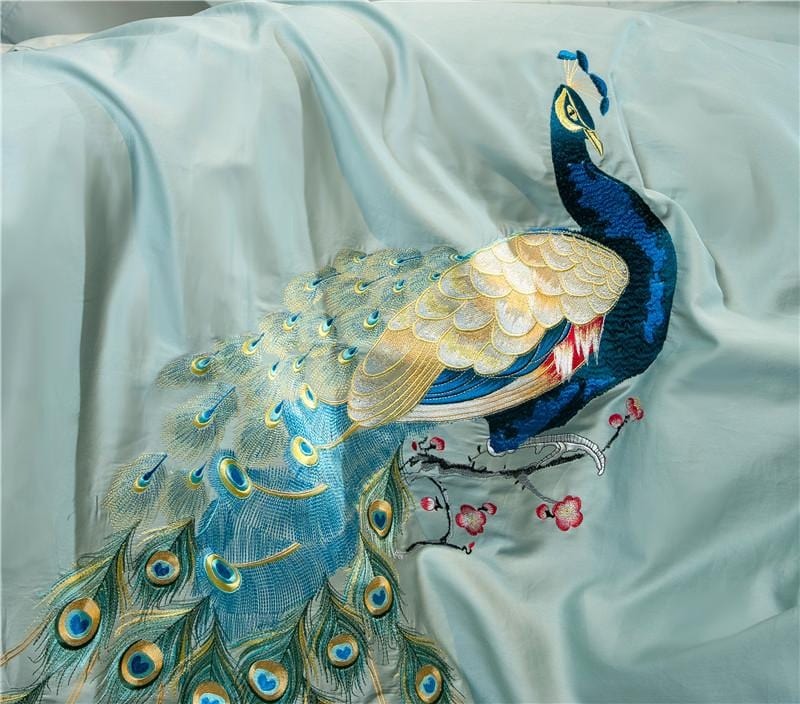 Peacock Teal Duvet Cover Set