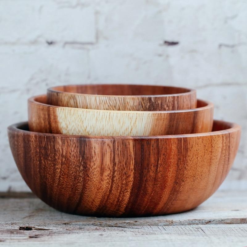 Deluxe Acacia Wood Serving Bowl