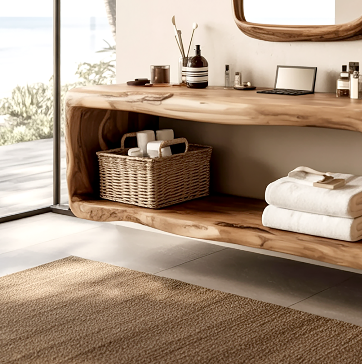 Handcrafted Bathroom Storage Cabinet For Furniture Decor