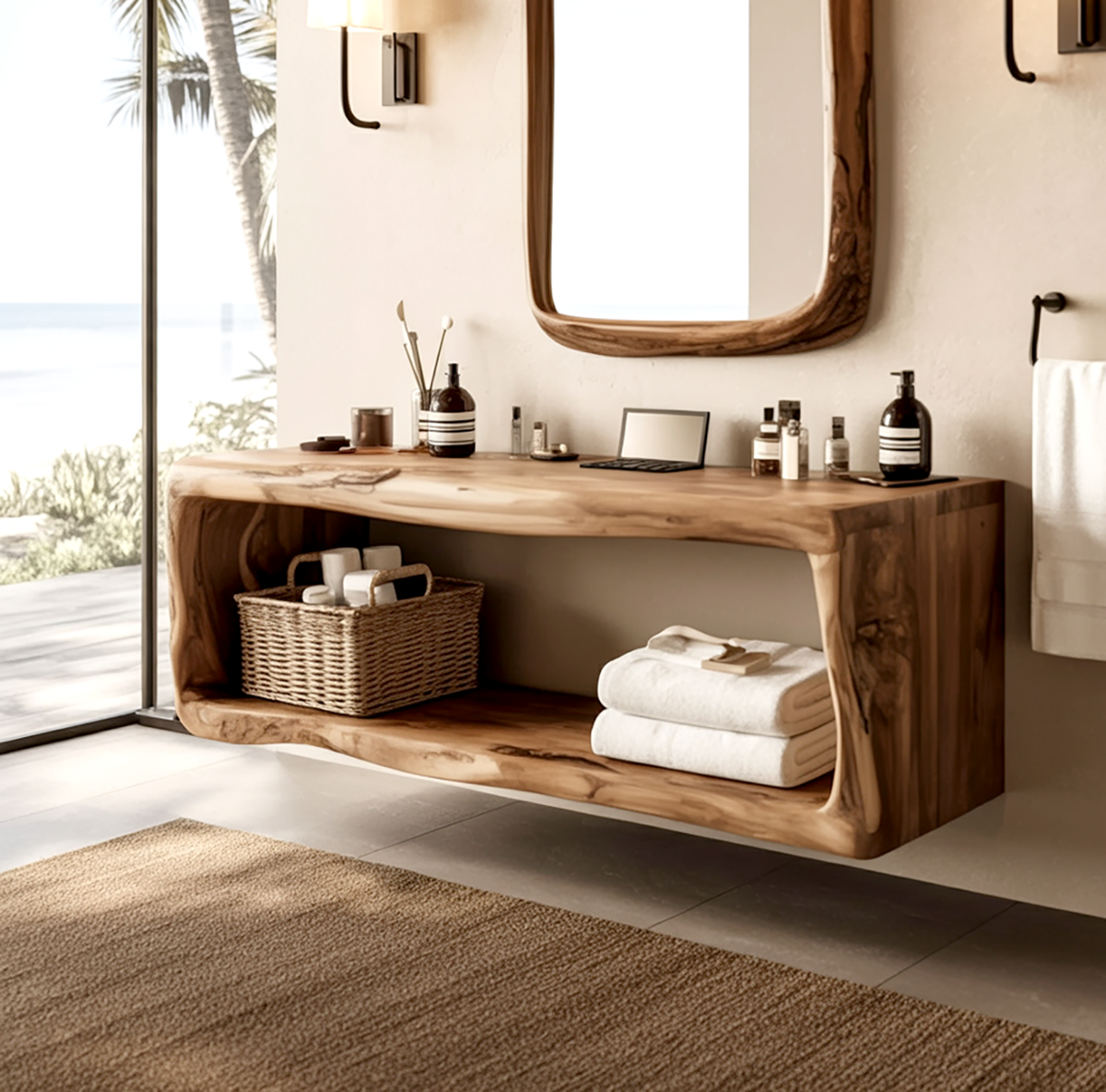 Handcrafted Bathroom Storage Cabinet For Furniture Decor