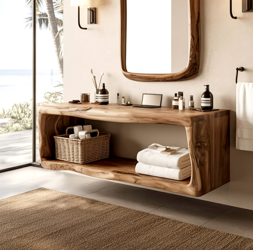 Handcrafted Bathroom Storage Cabinet For Furniture Decor