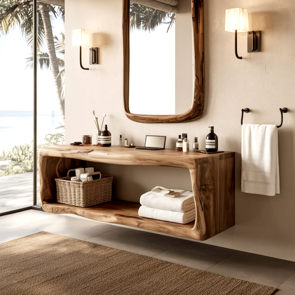 Handcrafted Bathroom Storage Cabinet For Furniture Decor