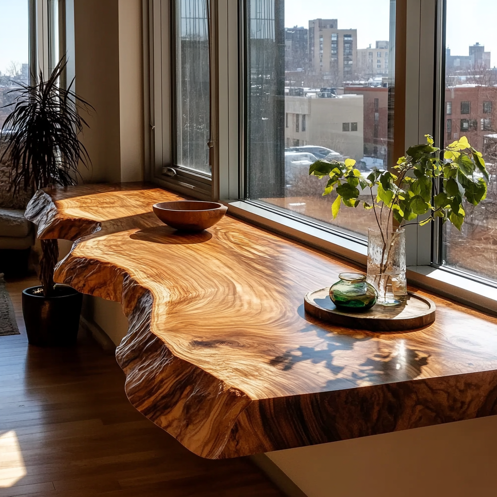 Wooden coffee table with distressed reclaimed wood for cozy interiors