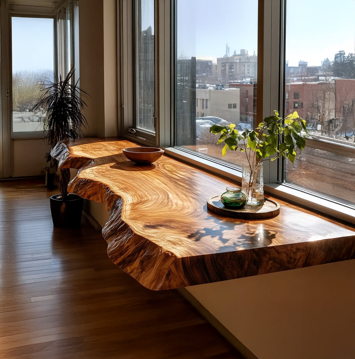 Reclaimed wood coffee table with rustic farmhouse design for living room
