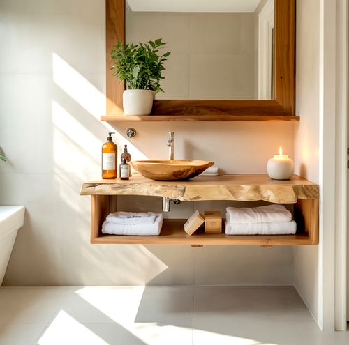 Handcrafted Bathroom Shelf Furniture Decor Solution