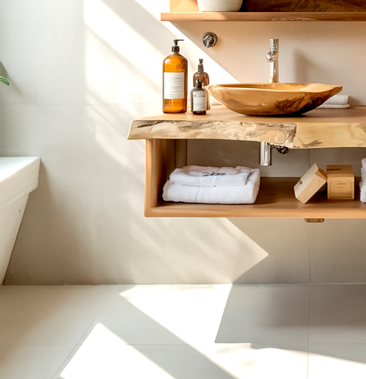 Handcrafted Bathroom Shelf Furniture Decor Solution