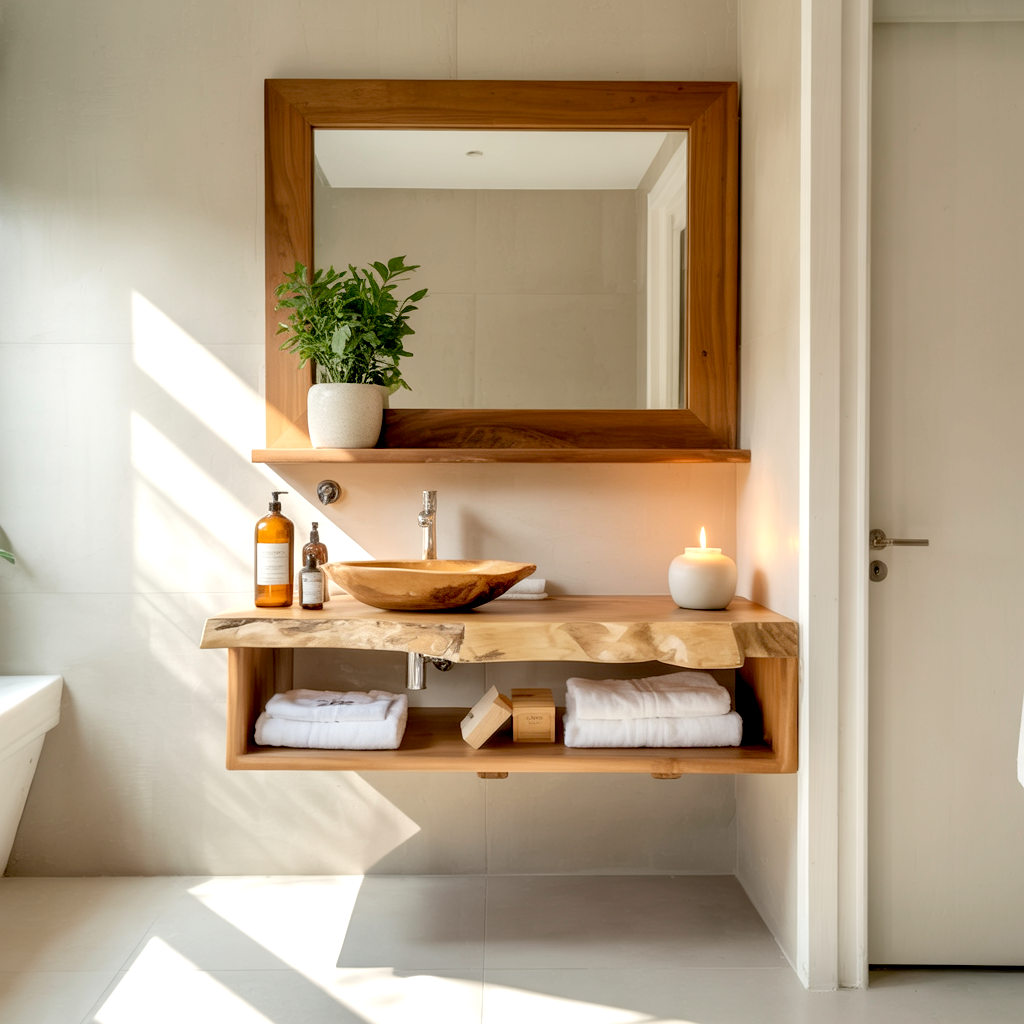 Handcrafted Bathroom Shelf Furniture Decor Solution