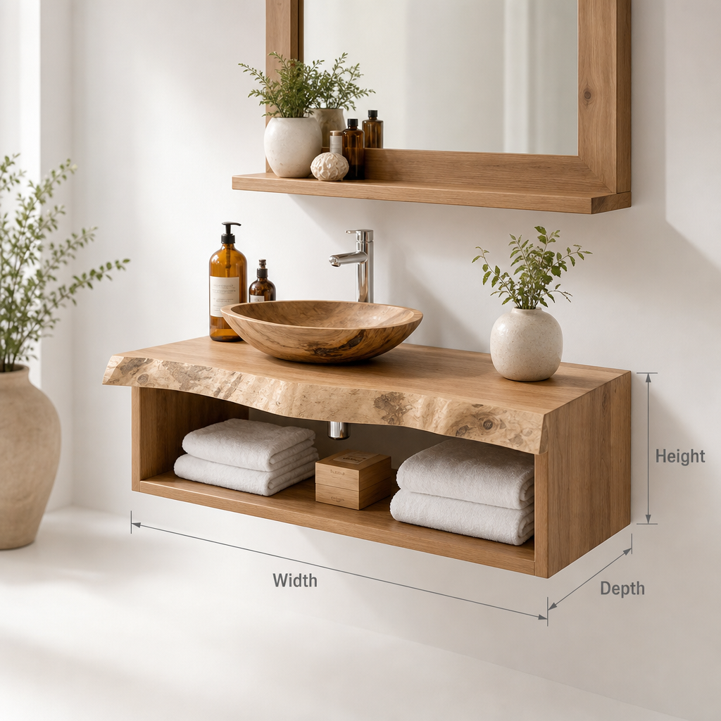 Handcrafted Bathroom Shelf Furniture Decor Solution