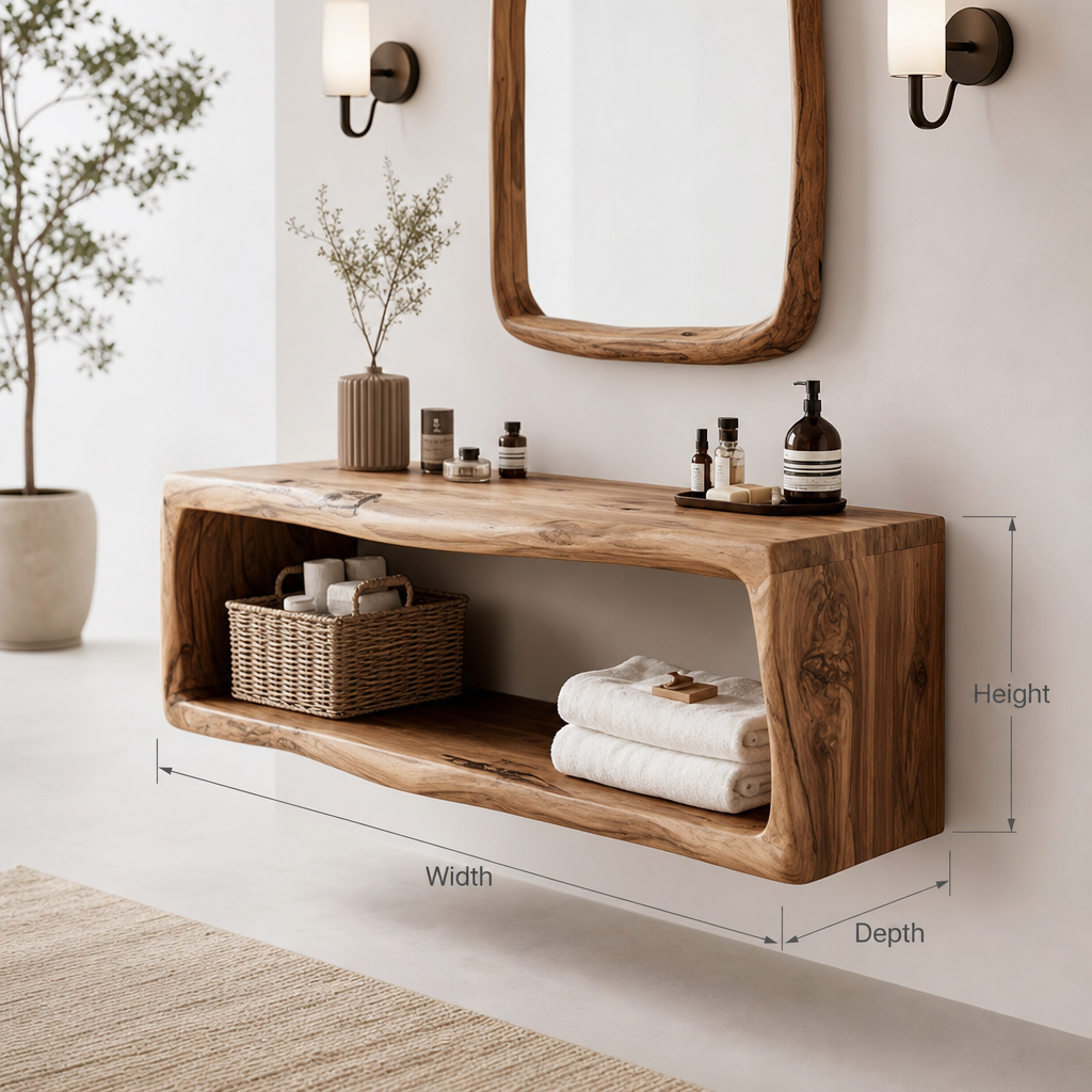 Handcrafted Bathroom Storage Cabinet For Furniture Decor