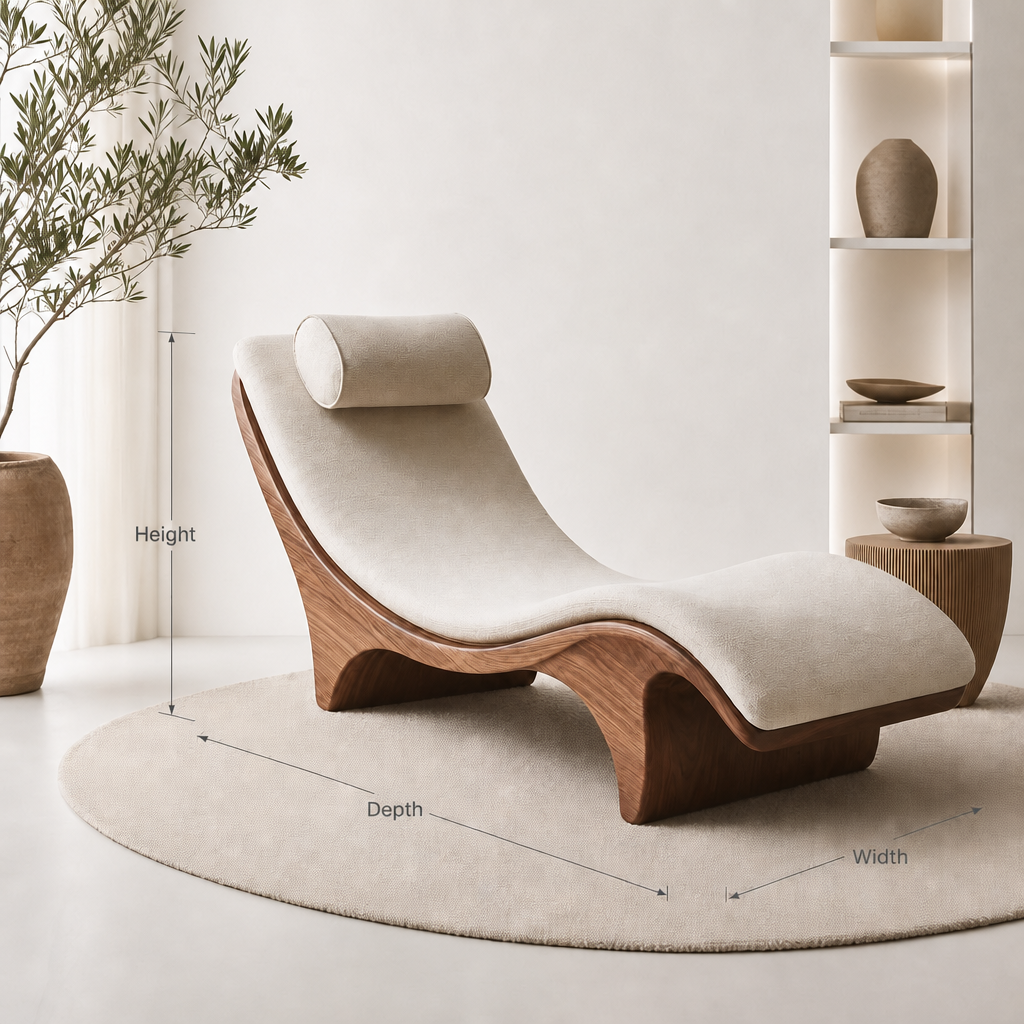 Aesthetic handcrafted curved wood daybed for cozy reading nook comfort