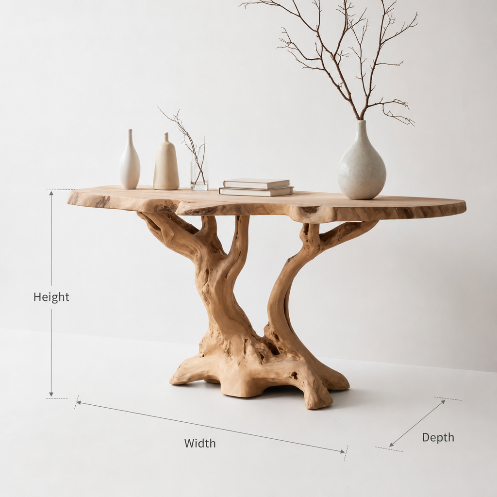 Handcrafted Live Edge Console Table For Rustic Home Decor