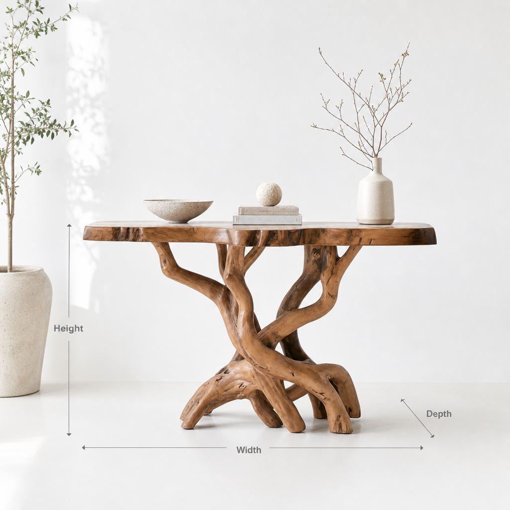 Handcrafted Live Edge Console Table For Rustic Home Decor