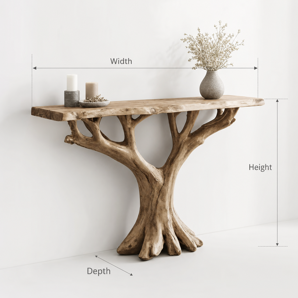 Handcrafted Live Edge Console Table – Rustic Hallway Decor