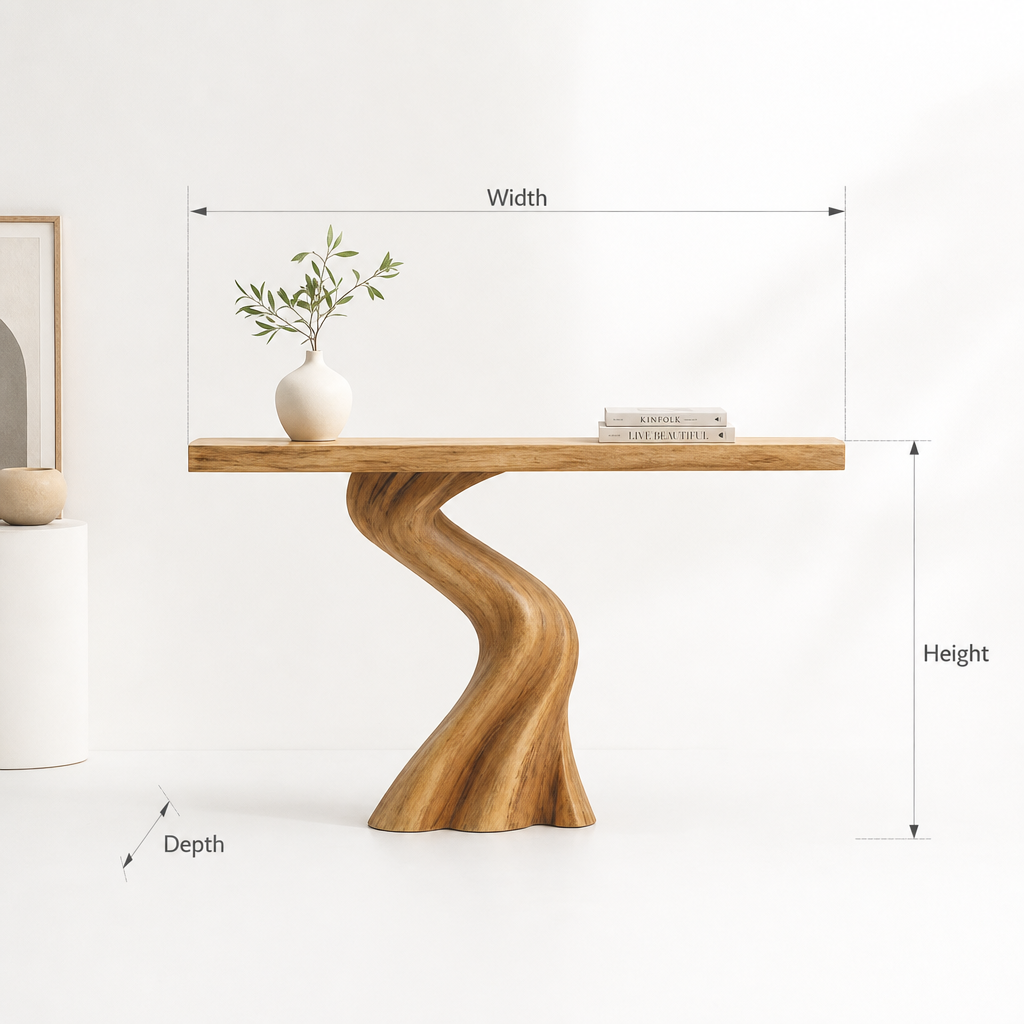 Handcrafted Live Edge Console Table – Rustic Solid Wood Entryway Decor