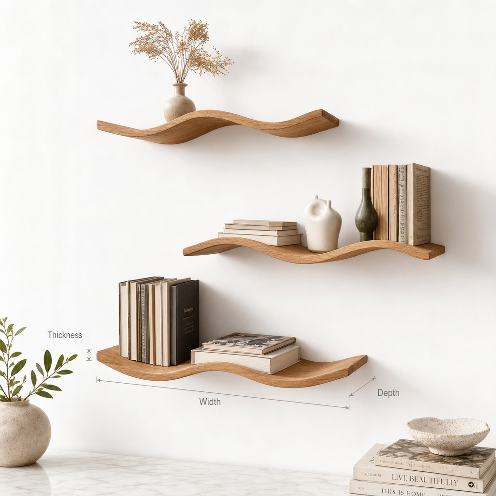 Handcrafted Live Edge Floating Shelf – Solid Wood Wall Décor & Minimalist Home Gift