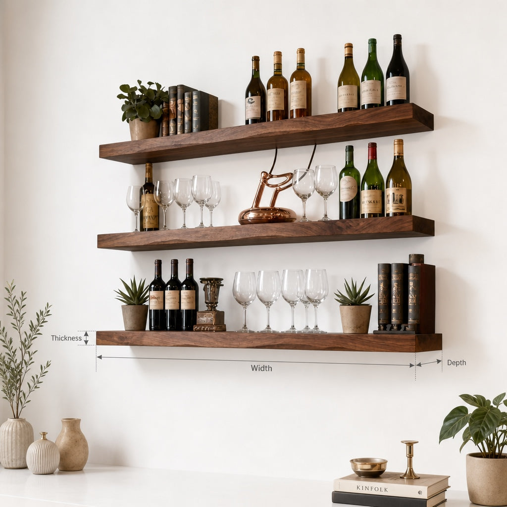 Handcrafted Live Edge Floating Whiskey Bar – Gift for Dad Who Loves Fine Spirits