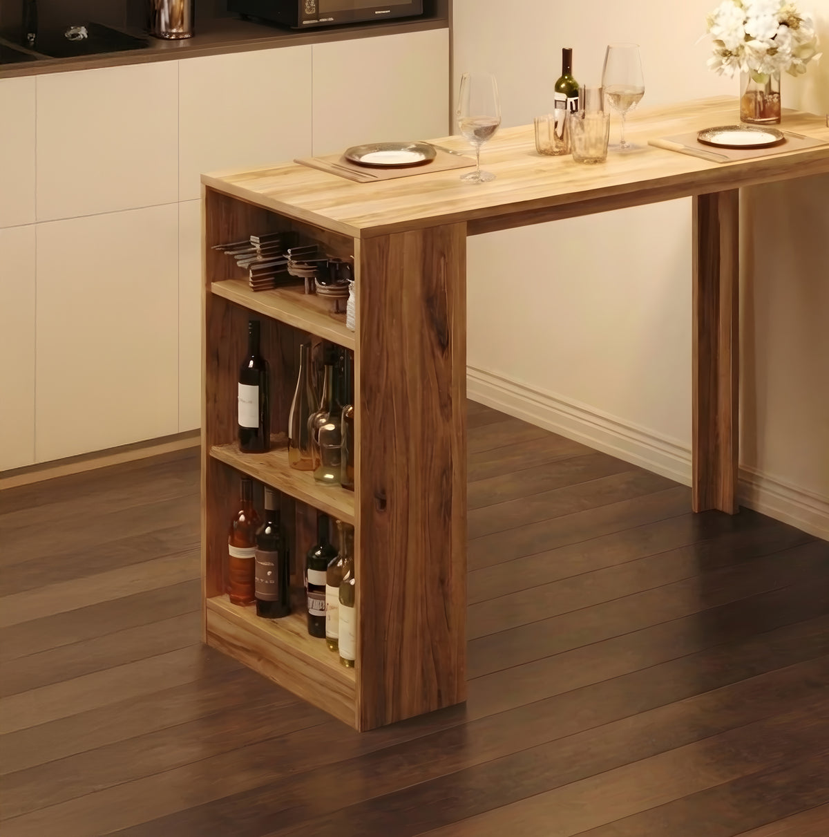Handcrafted Live Edge Solid Wood Bar Table Rustic Console & Breakfast Bar