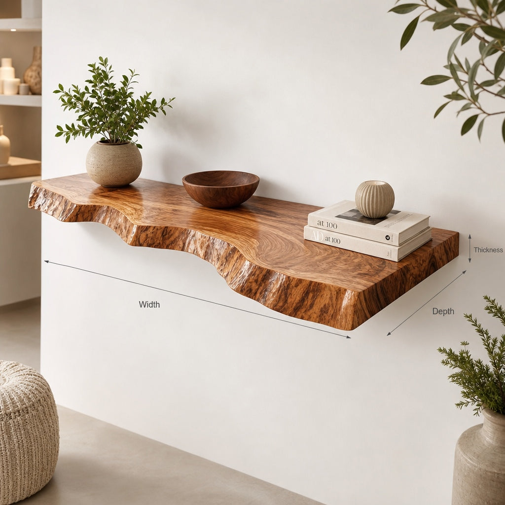 Handcrafted Live Edge Wood Window Desk – Grand Natural Edge Console