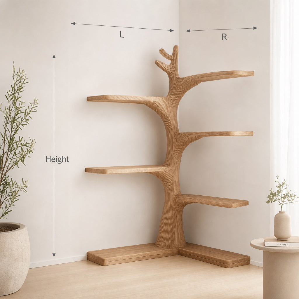Handcrafted Montessori Tree Bookshelf – Solid Wood Wall Shelf